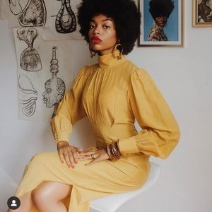 NWT damaged sample selva negra Bianca dress sol yellow small